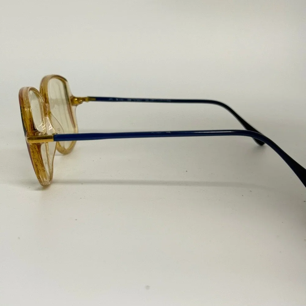 Vintage Silhouette‎ SPX M 1767 Eyeglasses Blue Amber Oversized Square Austria